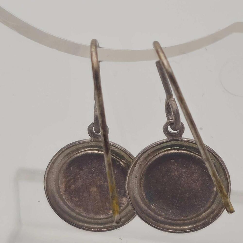 Handmade Dichroic Fused Glass Drop Earrings - Picture 3 of 4